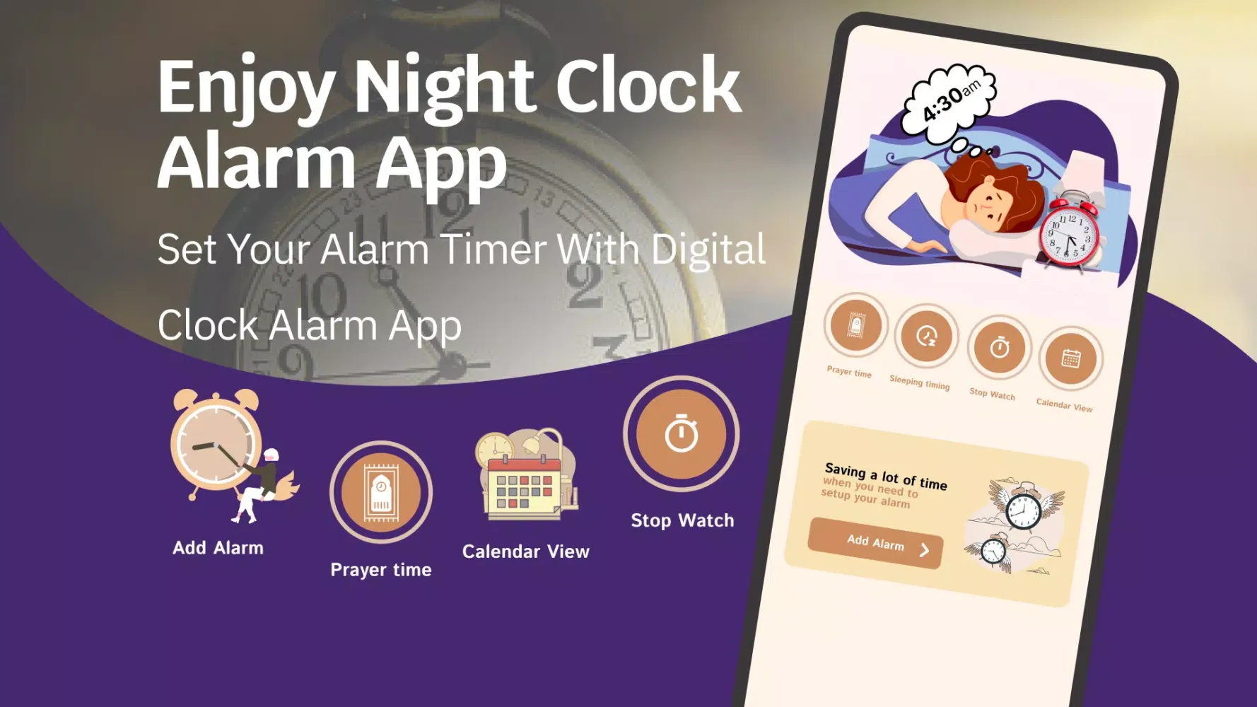 Simple Alarm Clock-Night Clock Screenshots