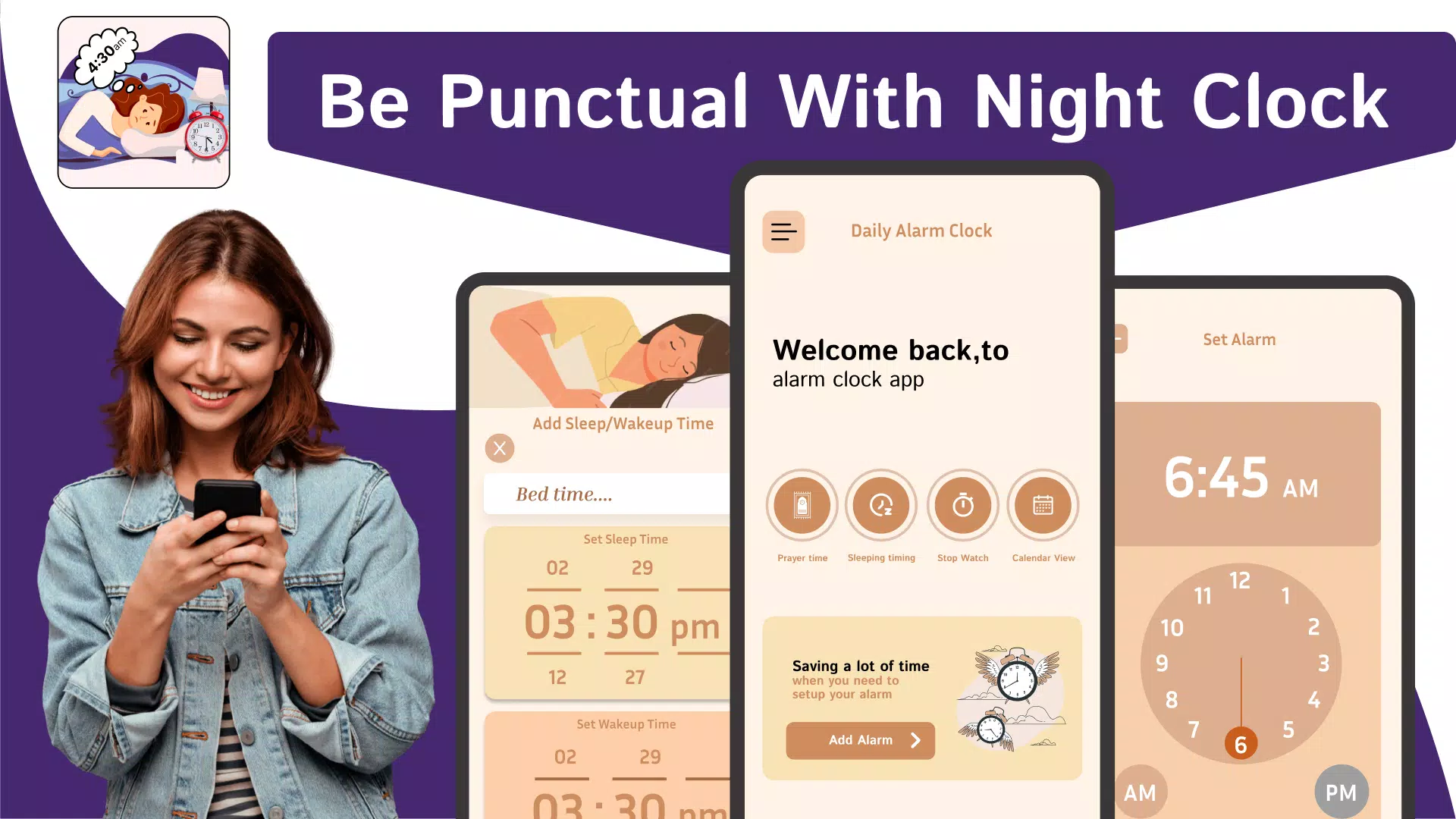Simple Alarm Clock-Night Clock Screenshots