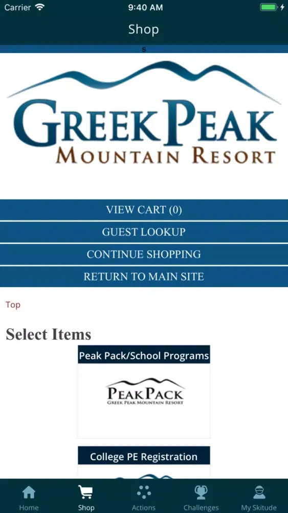 Tangkapan layar Greek Peak App