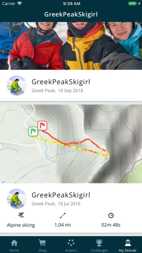 Tangkapan layar Greek Peak App