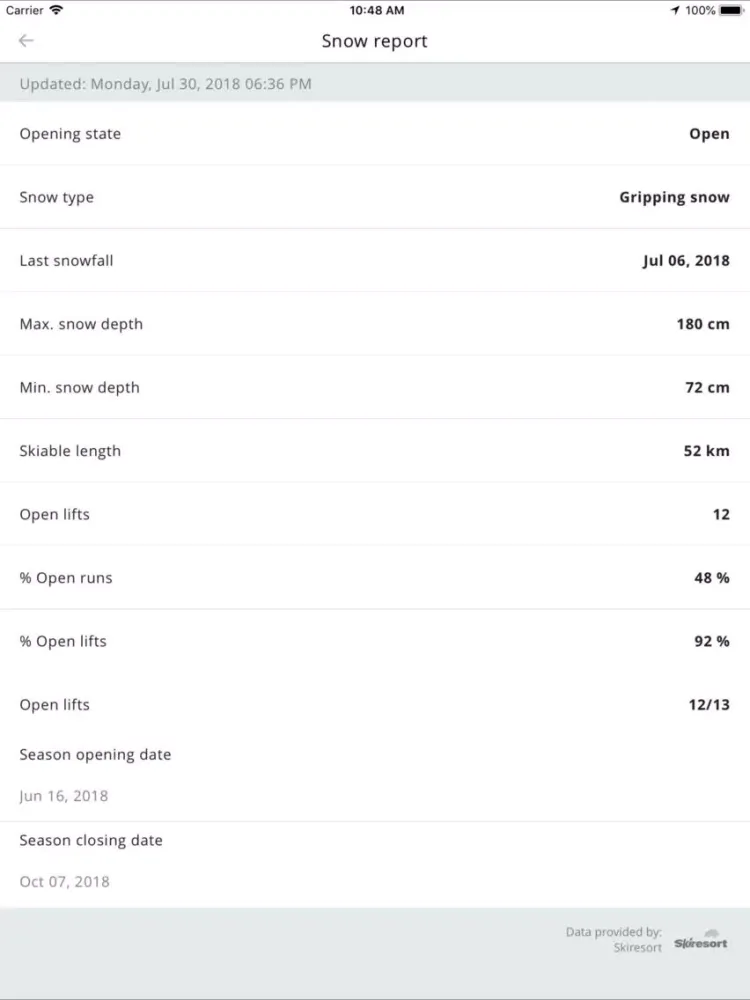 تصاویر Las Leñas App iPad 