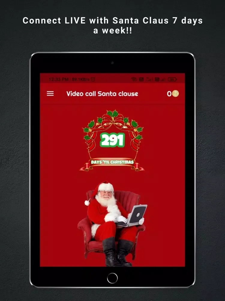 Tangkapan skrin Real Video Call Santa Claus iPad 