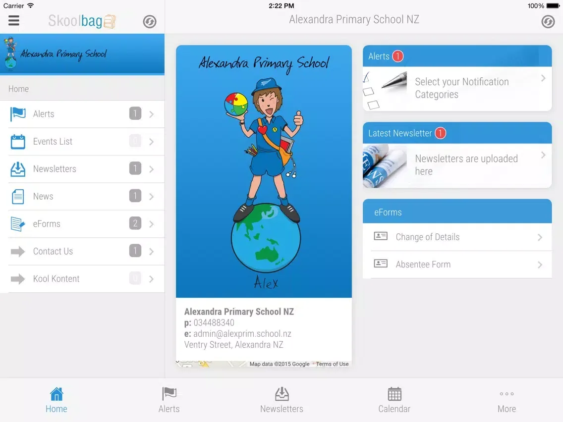 Alexandra Primary School NZ - Skoolbag iPad 應用截圖