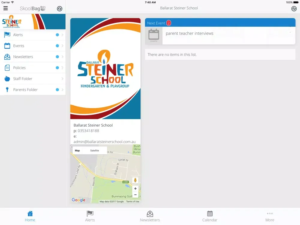 Tangkapan layar Ballarat Steiner School iPad 