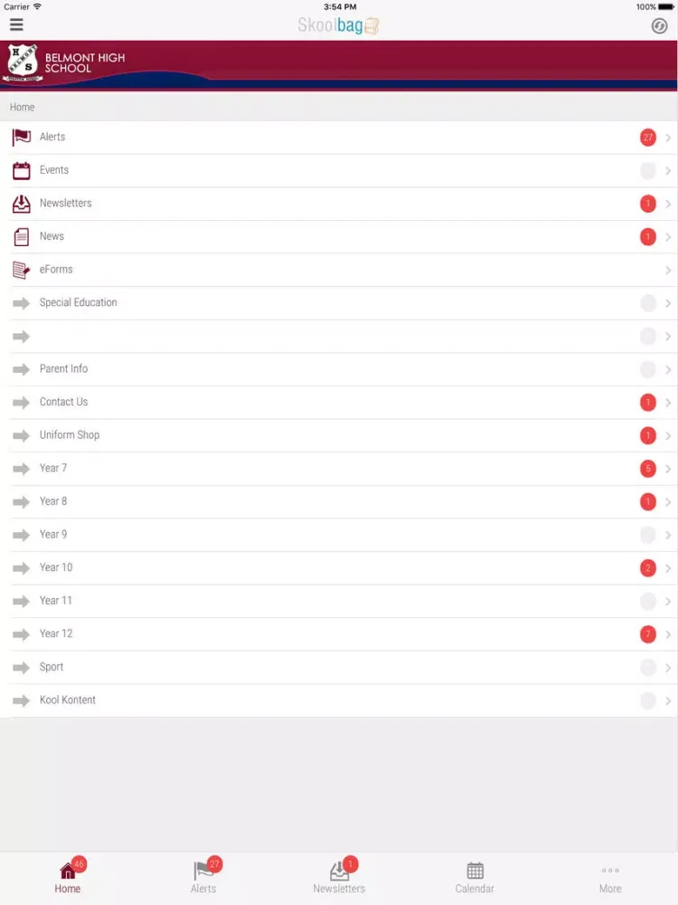 Belmont High School - Skoolbag iPad  سکرین شاٹس
