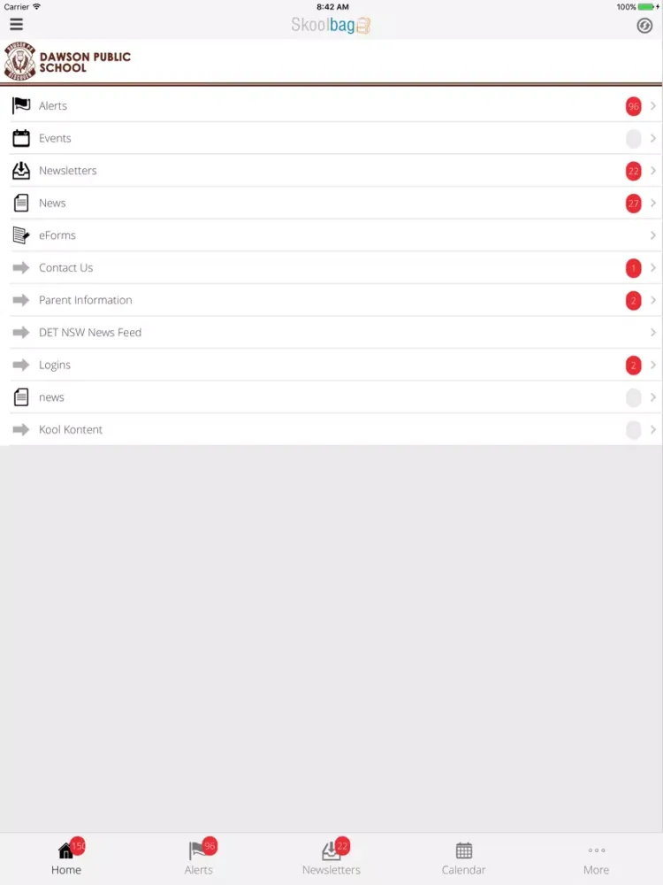 Capturas de tela do Dawson Public School - Skoolbag iPad 