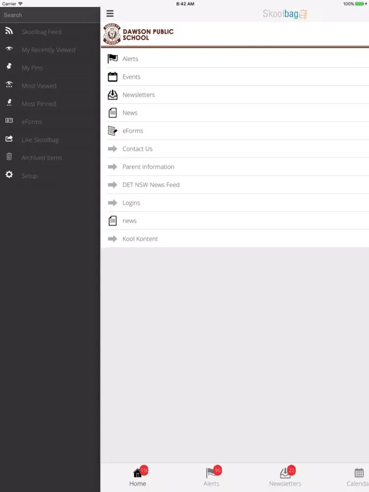 Capturas de tela do Dawson Public School - Skoolbag iPad 