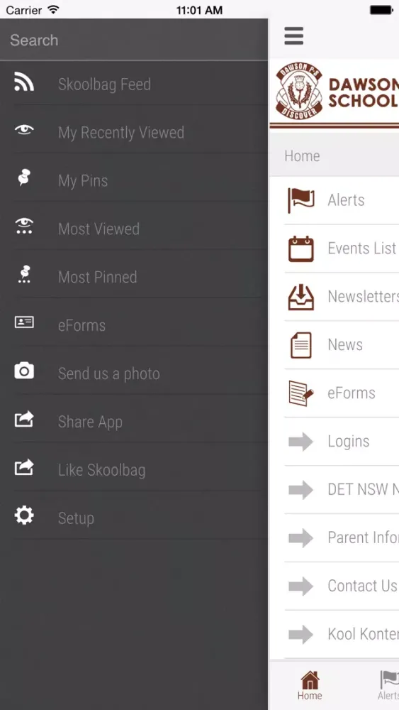 Capturas de tela do Dawson Public School - Skoolbag