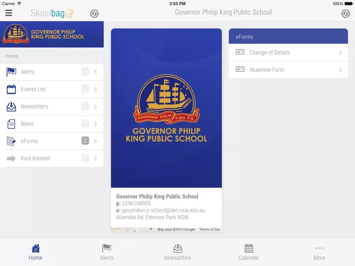 Governor Philip King Public School - Skoolbag iPad  Ekran Görüntüleri