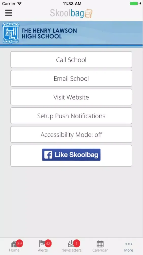 Tangkapan layar The Henry Lawson High School - Skoolbag
