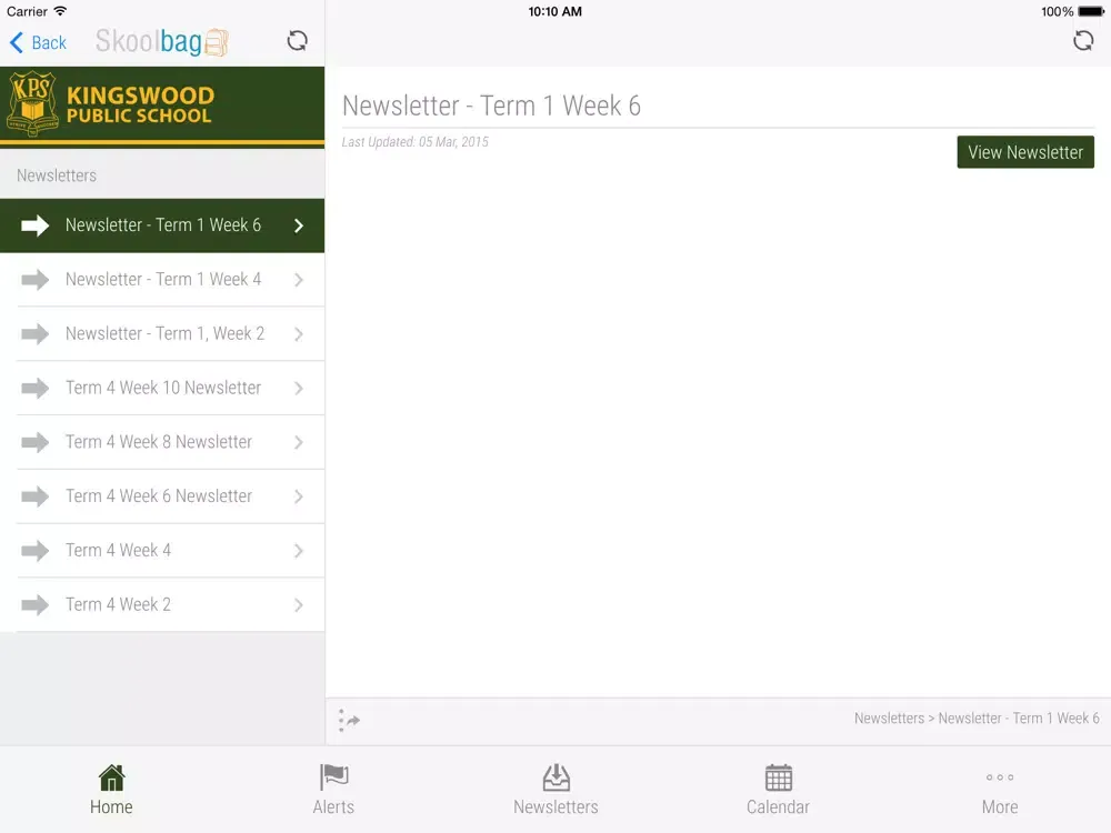 Kingswood Public School - Skoolbag iPad  سکرین شاٹس