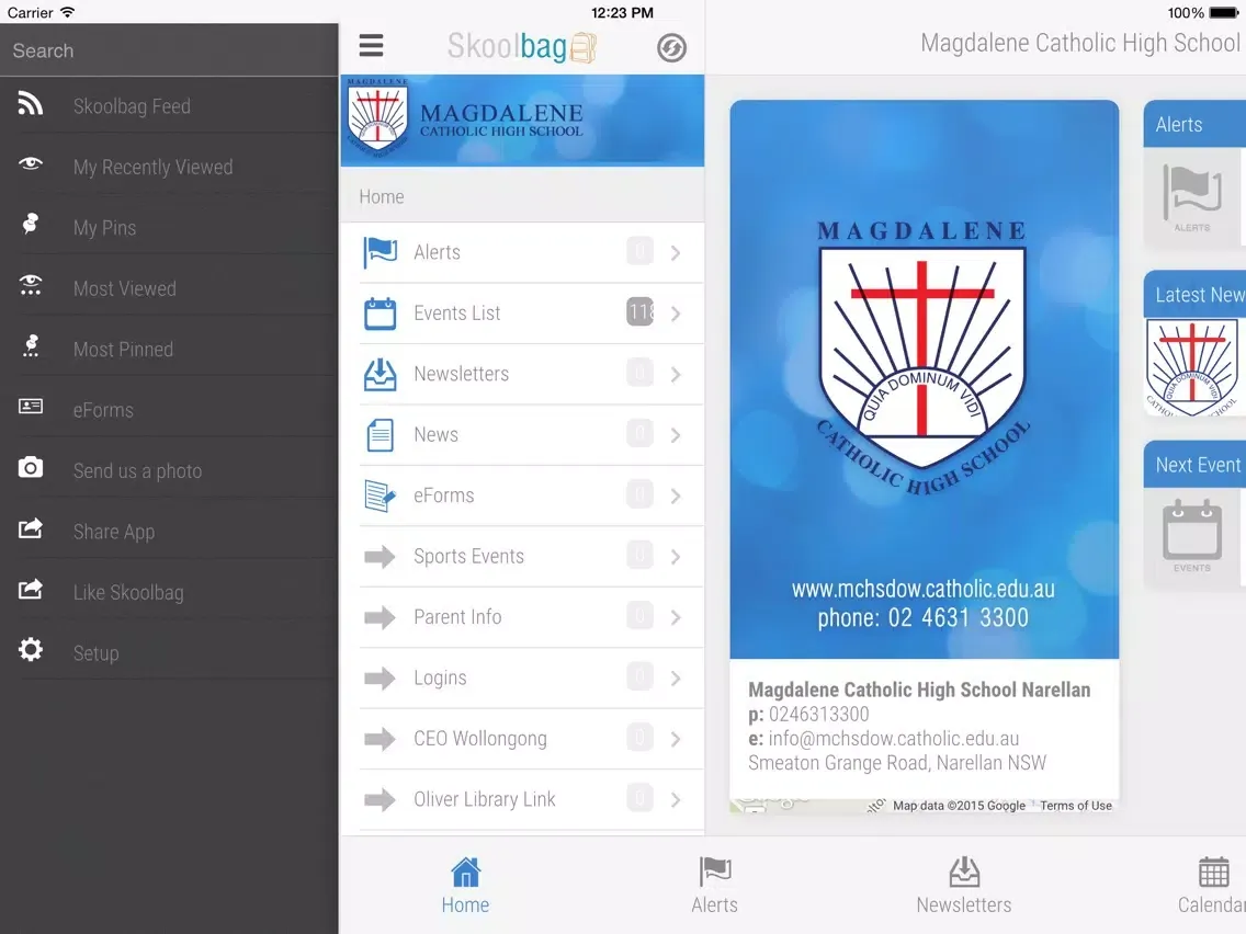 Magdalene Catholic High Narellan - Skoolbag iPad  Screenshots