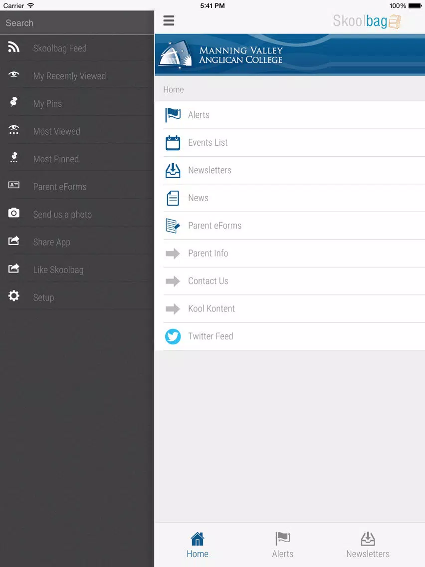 Manning Valley Anglican College - Skoolbag iPad 應用截圖