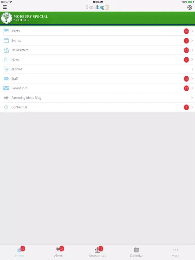 Ảnh chụp màn hình của Modbury Special School - Skoolbag iPad 