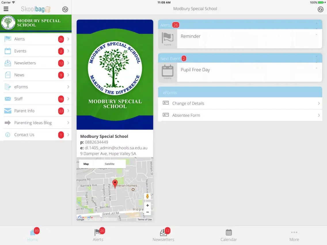 Ảnh chụp màn hình của Modbury Special School - Skoolbag iPad 