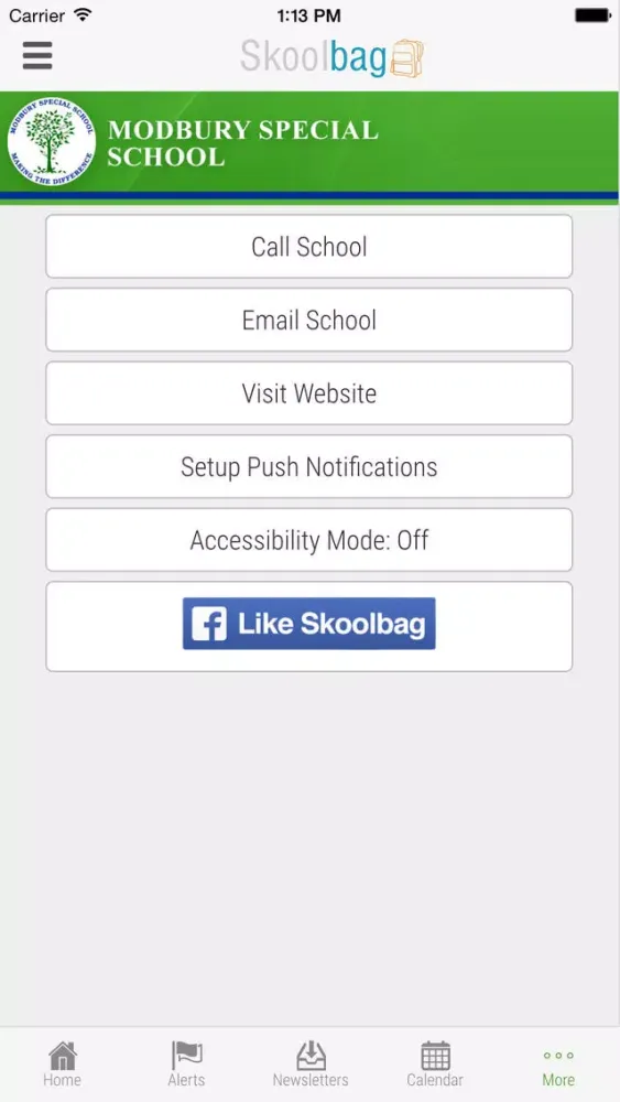 Ảnh chụp màn hình của Modbury Special School - Skoolbag