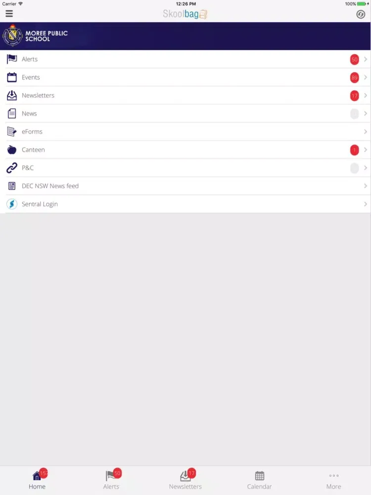 Moree Public School - Skoolbag iPad  スクリーンショット