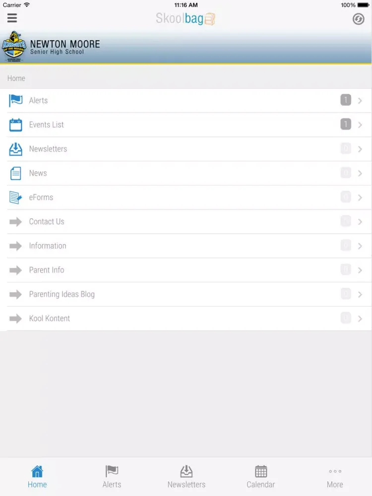 Capturas de tela do Newton Moore Senior High School - Skoolbag iPad 