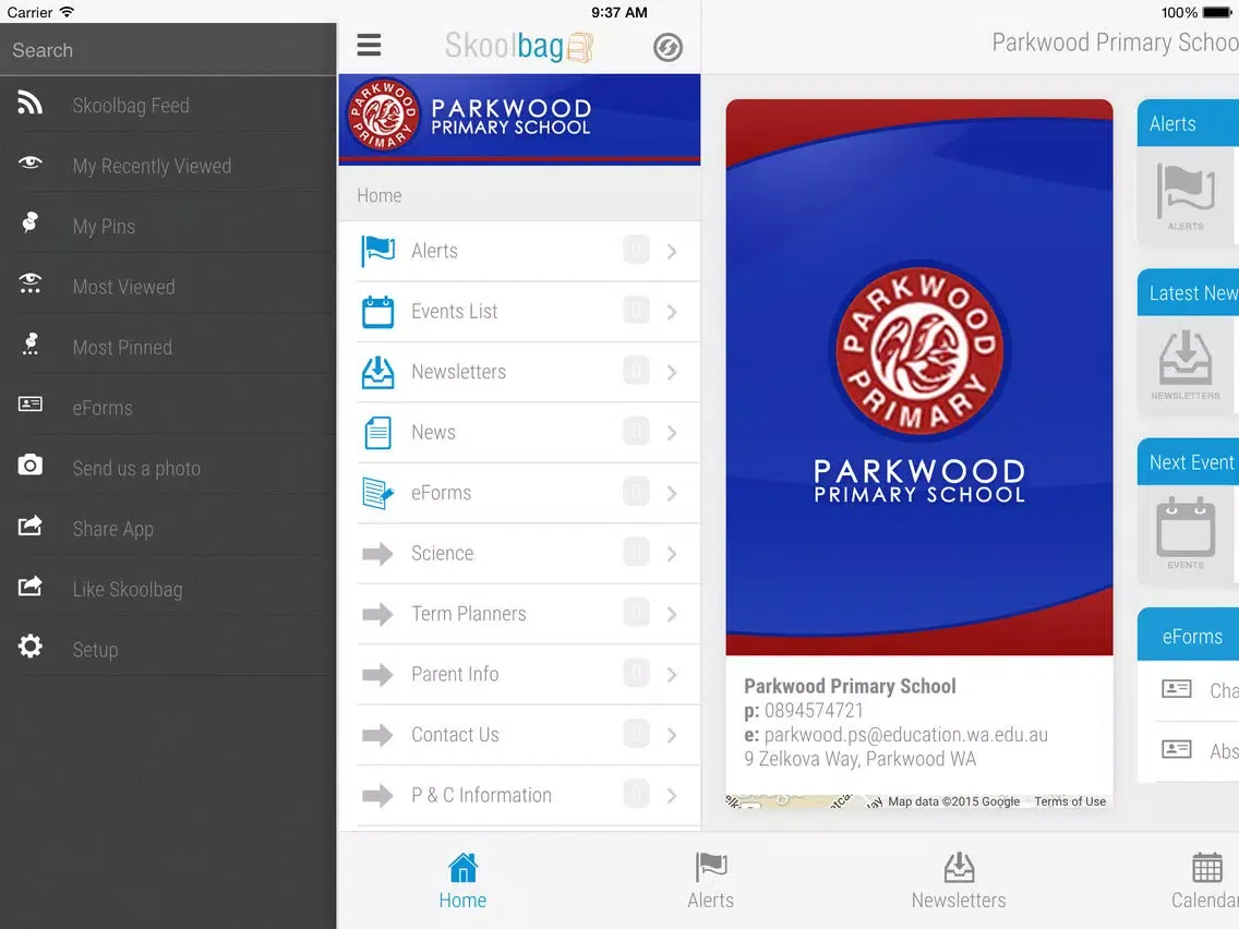 Parkwood Primary School - Skoolbag iPad 应用截图
