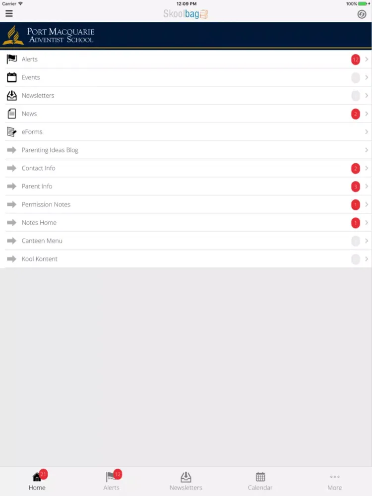 Ảnh chụp màn hình của Port Macquarie Adventist School - Skoolbag iPad 