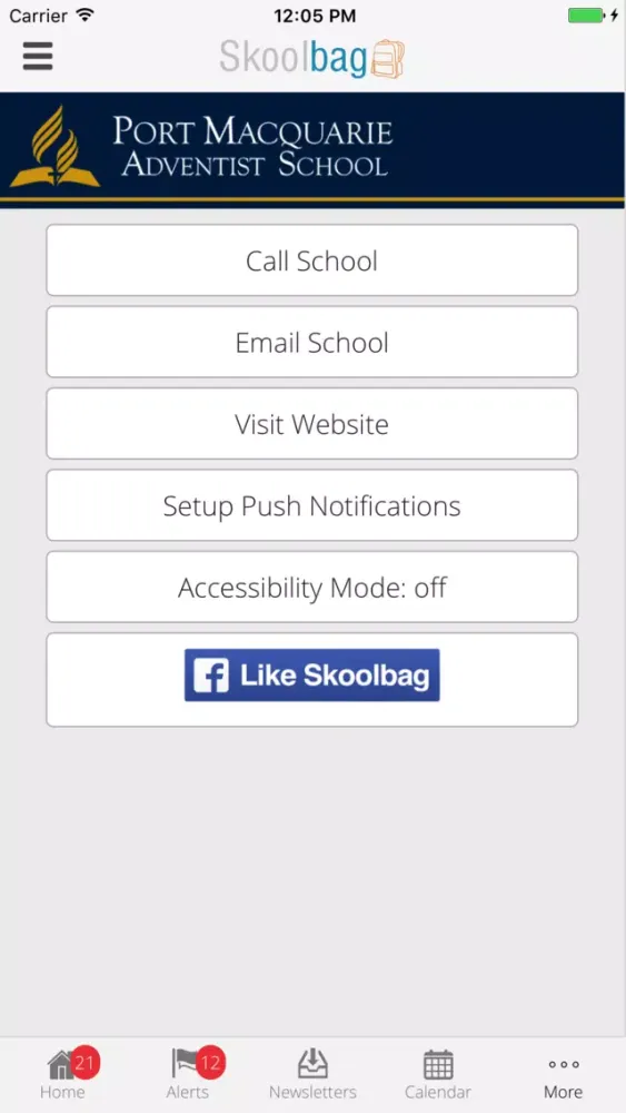 Ảnh chụp màn hình của Port Macquarie Adventist School - Skoolbag