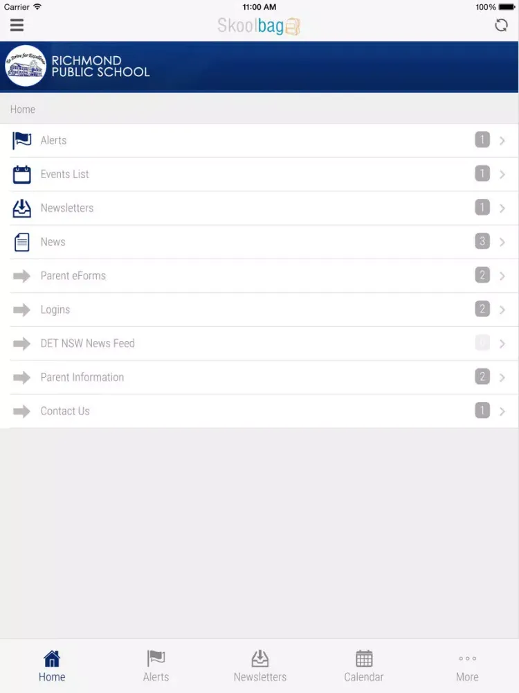 Скриншоты Richmond Public School - Skoolbag iPad 