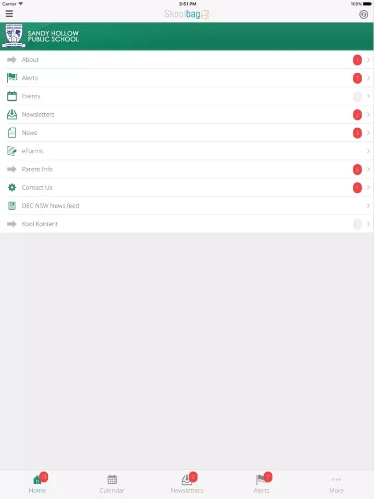 Ảnh chụp màn hình của Sandy Hollow Public School - Skoolbag iPad 