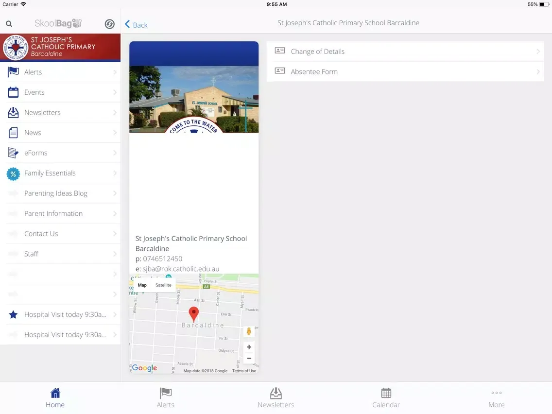 Capturas de tela do St Joseph’s Barcaldine iPad 