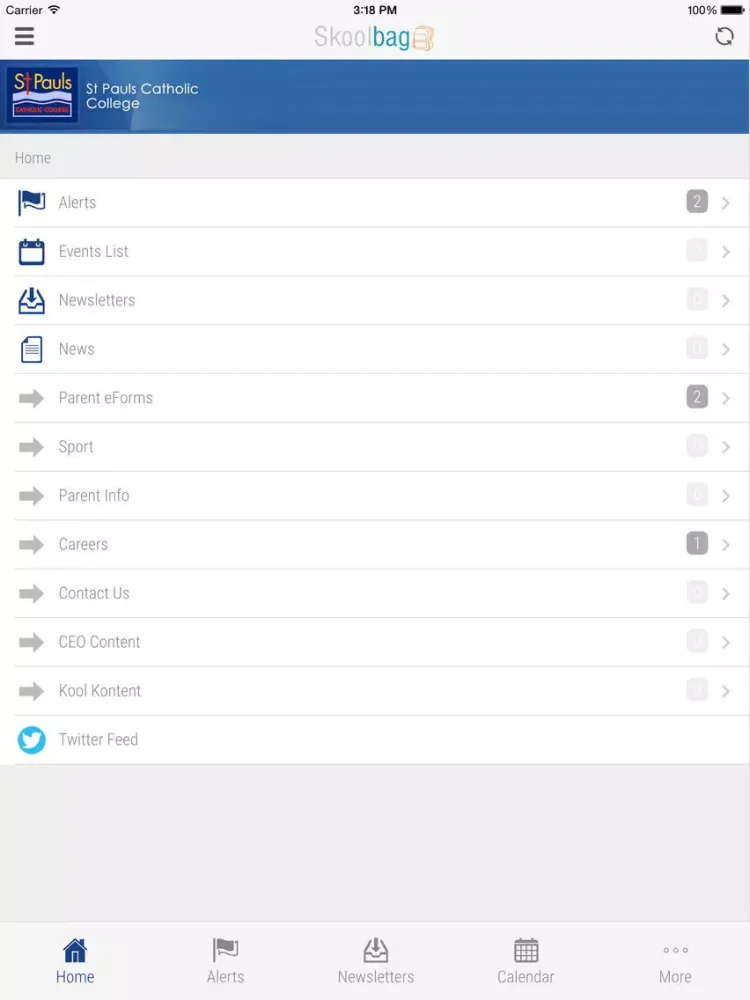 St Pauls Catholic College Greystanes - Skoolbag iPad  Screenshots