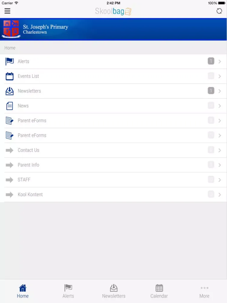 Screenshot di St Joseph's Primary School Charlestown - Skoolbag iPad 