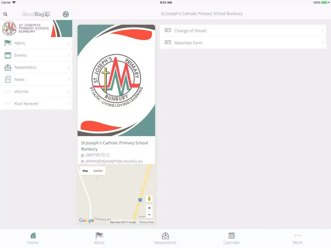 Capturas de tela do St Joseph's CPS Bunbury iPad 