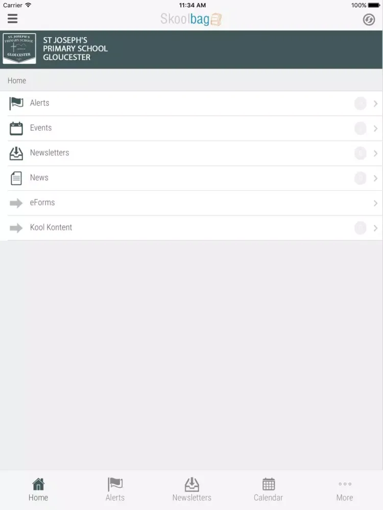 Tangkapan layar St Joseph's Primary School Gloucester - Skoolbag iPad 
