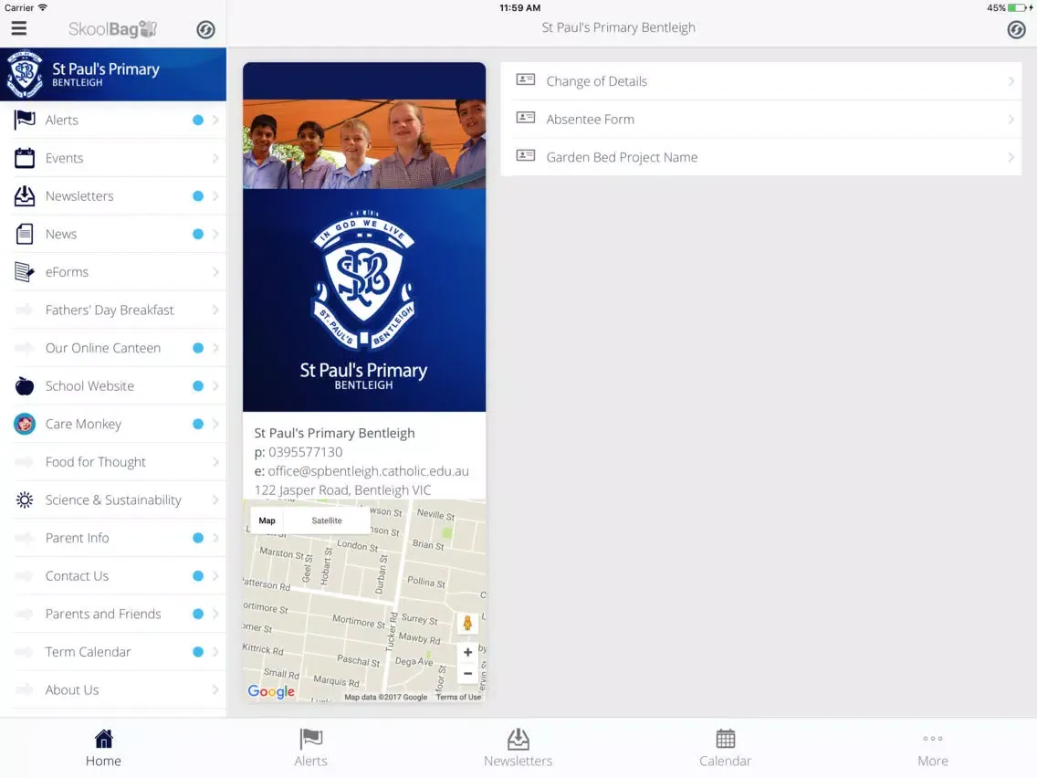 Tangkapan skrin St Paul's Primary Bentleigh - Skoolbag iPad 