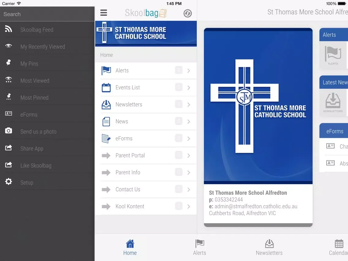 Capturas de tela do St Thomas More School Alfredton - Skoolbag iPad 