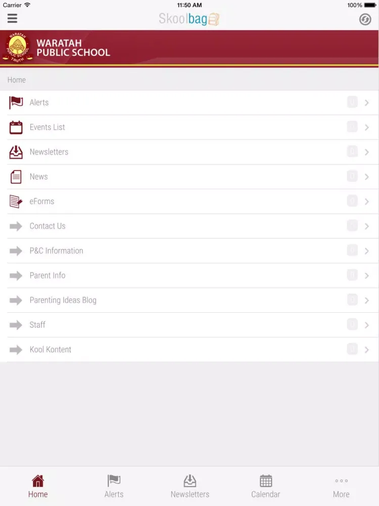 Waratah Public School - Skoolbag iPad  Screenshots