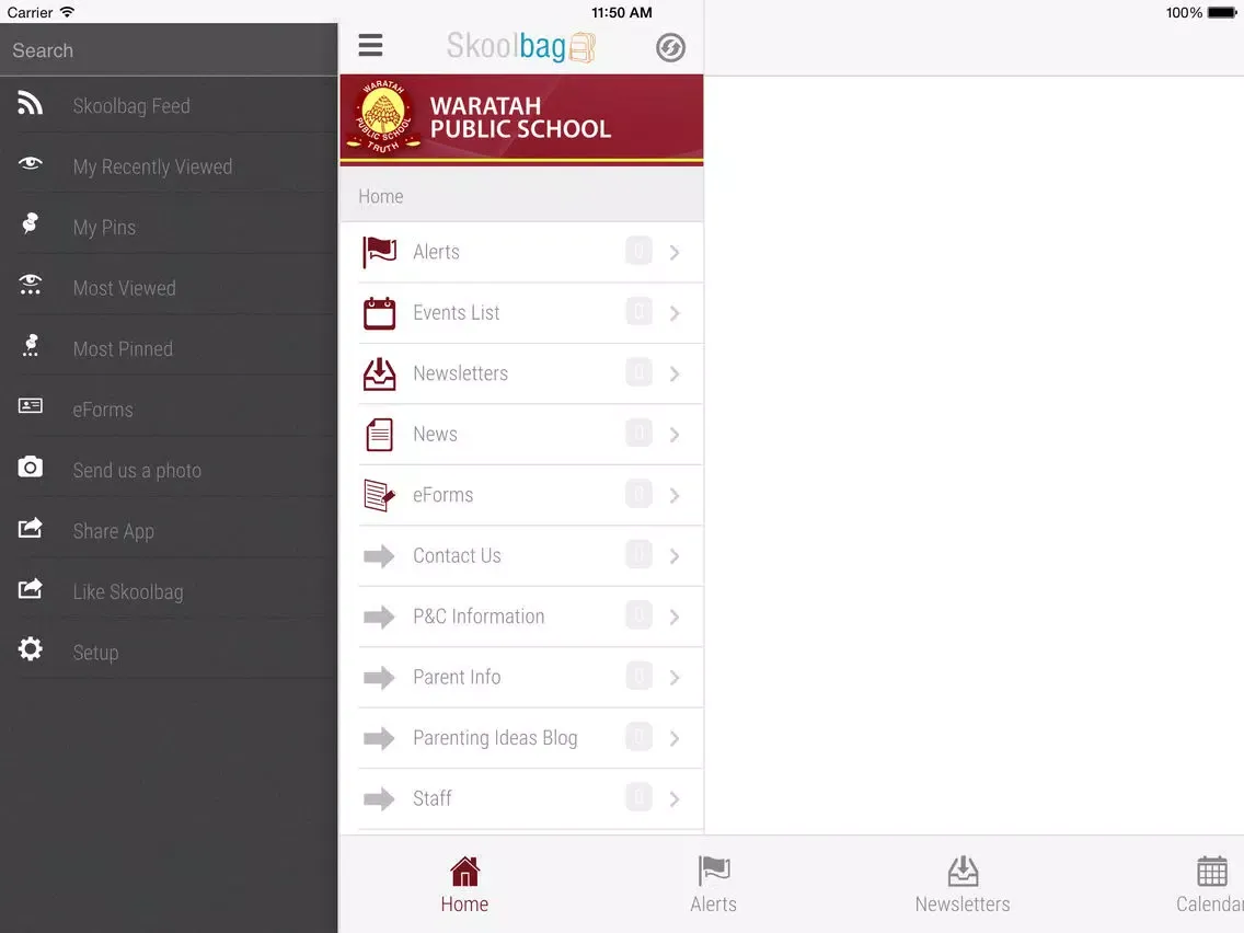 Waratah Public School - Skoolbag iPad  Screenshots