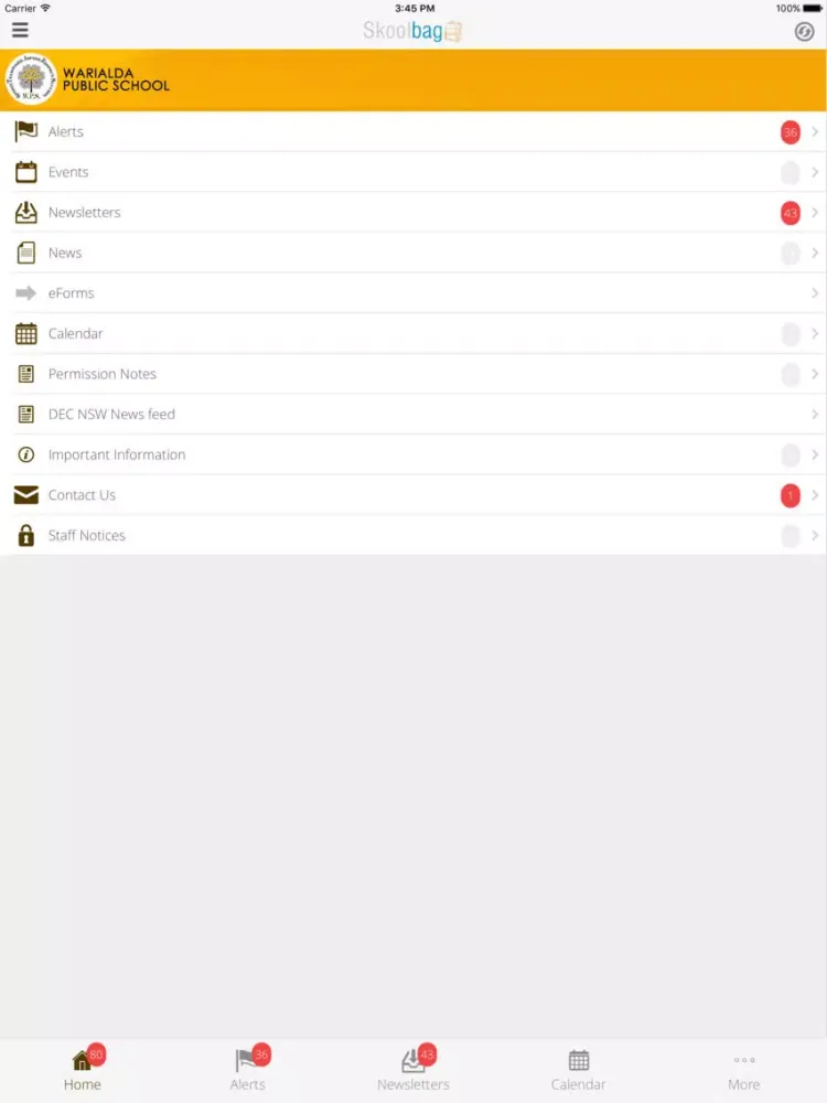 Zrzuty ekranu Warialda Public School - Skoolbag iPad 