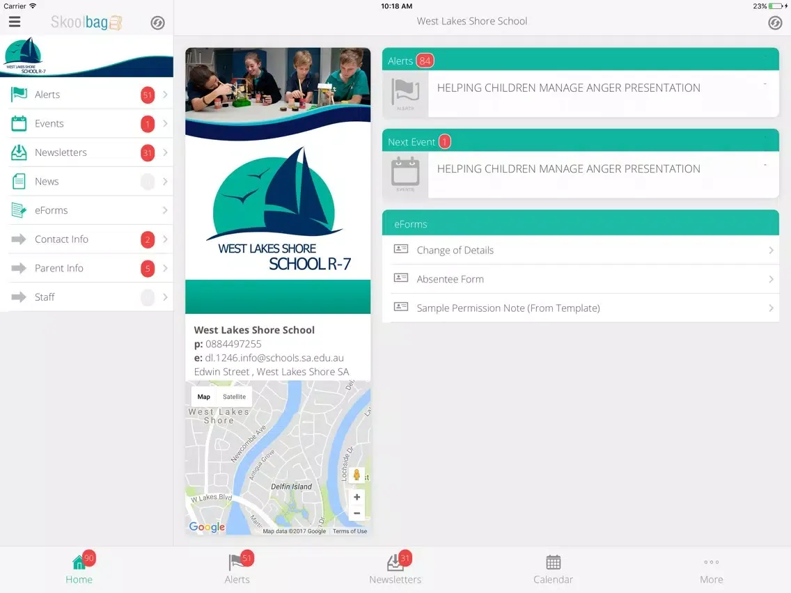 West Lakes Shore School - Skoolbag iPad 應用截圖