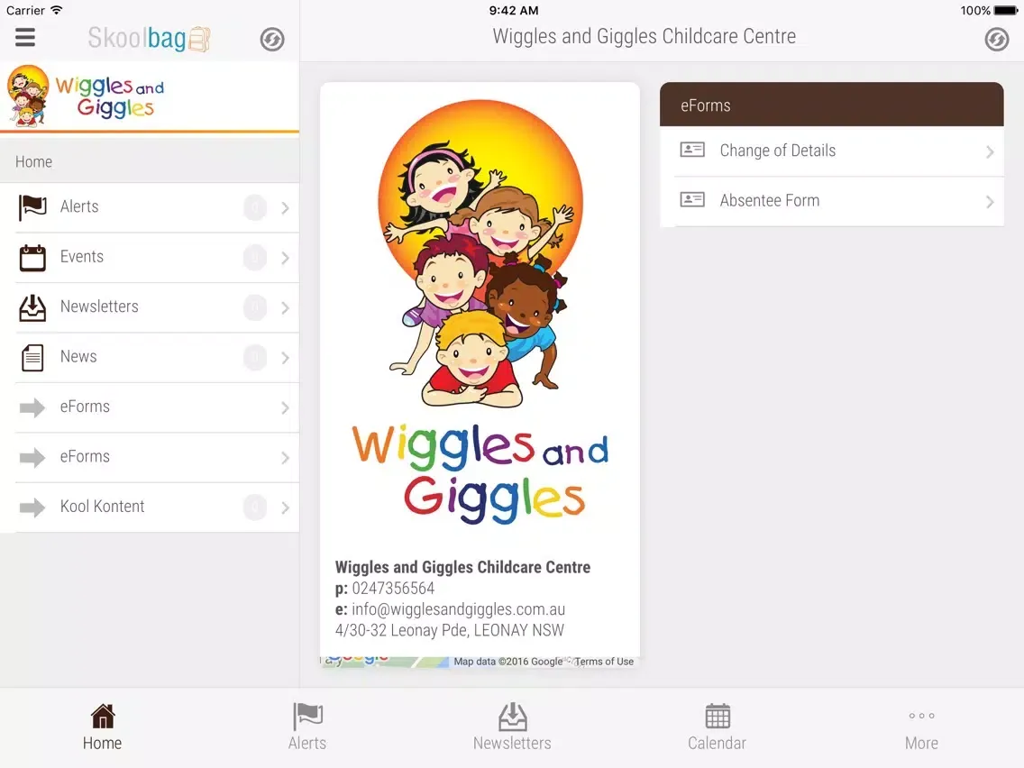 Wiggles and Giggles Childcare Centre - Skoolbag iPad  Screenshots
