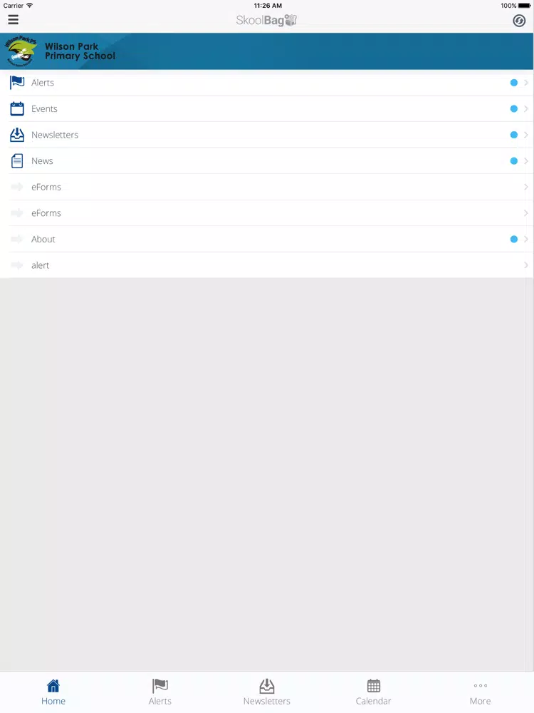 Ảnh chụp màn hình của Wilson Park Primary School iPad 