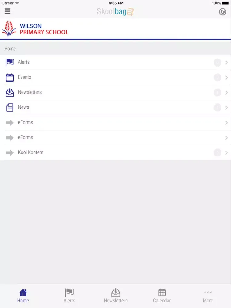 Ảnh chụp màn hình của Wilson Primary School iPad 
