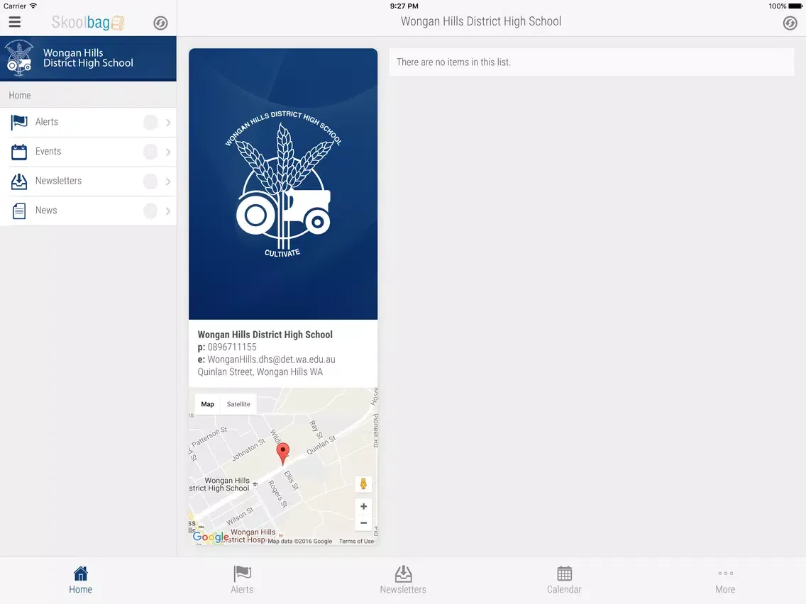 Wongan Hills District High School - Skoolbag iPad  Ekran Görüntüleri