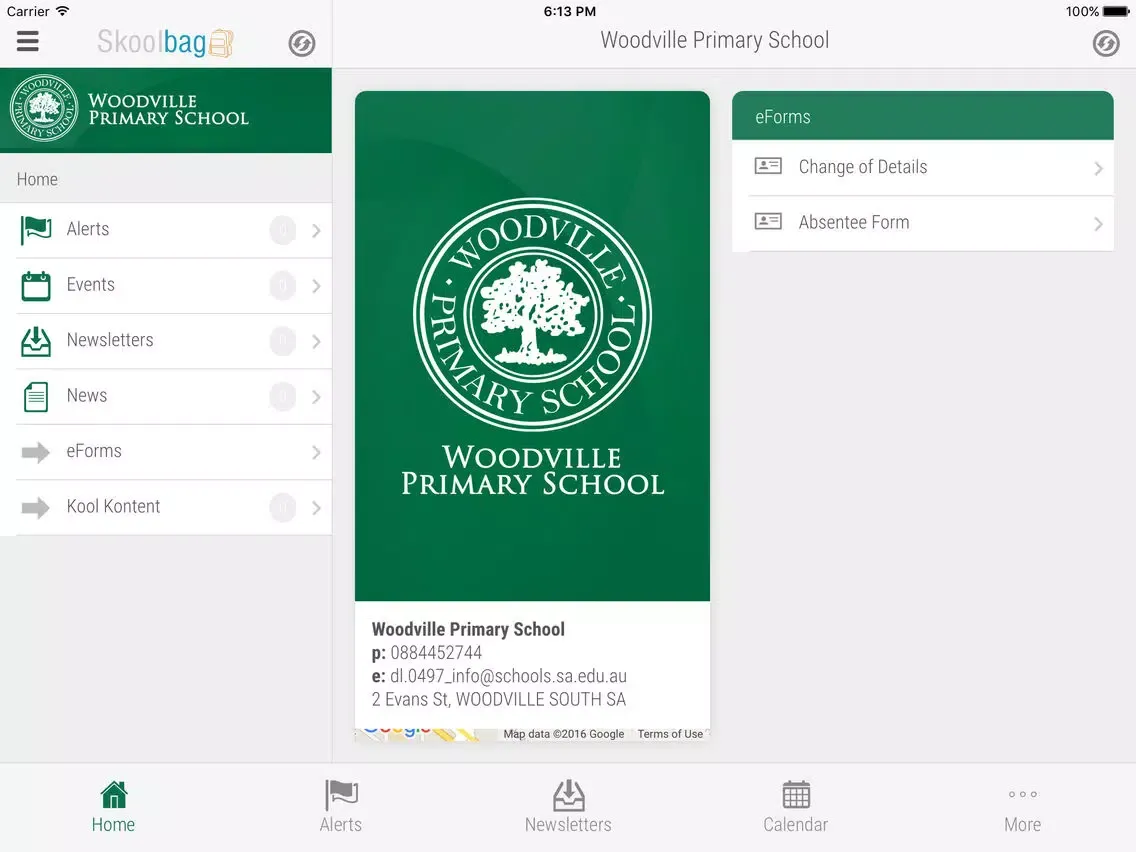 Woodville Primary School - Skoolbag iPad  Screenshots