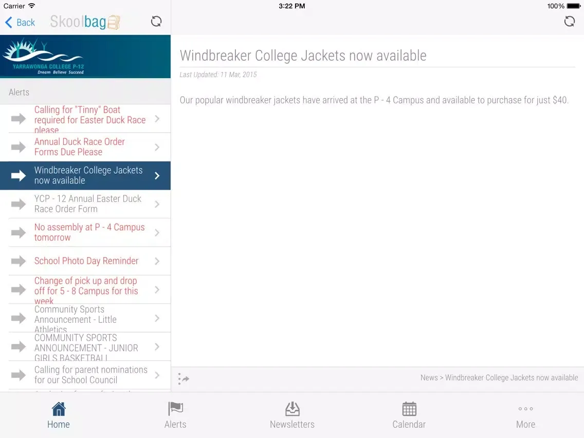 Yarrawonga College P-12 - Skoolbag iPad  スクリーンショット