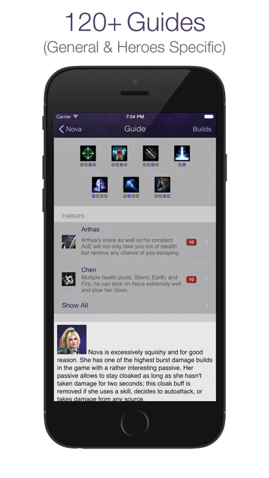 ภาพหน้าจอของ Database for Heroes of the Storm™ (Builds, Guides, Abilities, Talents, Videos, Maps, Tips)
