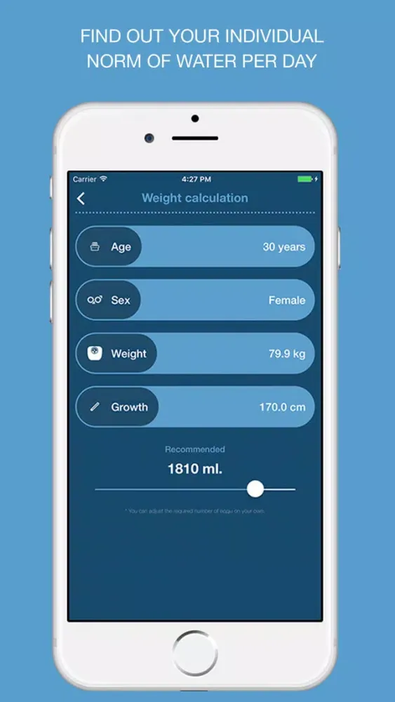 onbalance - simple water tracker Screenshots
