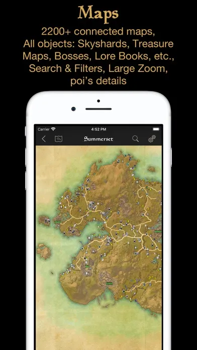 Capturas de tela do Database for ESO