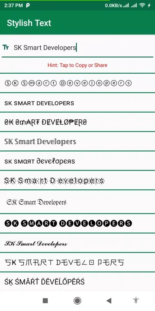 Zrzuty ekranu Stylish fonts, text and emojis