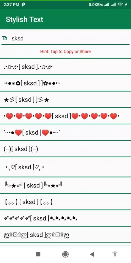 Zrzuty ekranu Stylish fonts, text and emojis