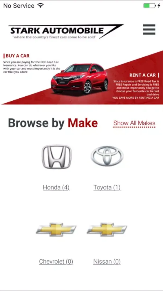 Скриншоты Stark Automobile Listing